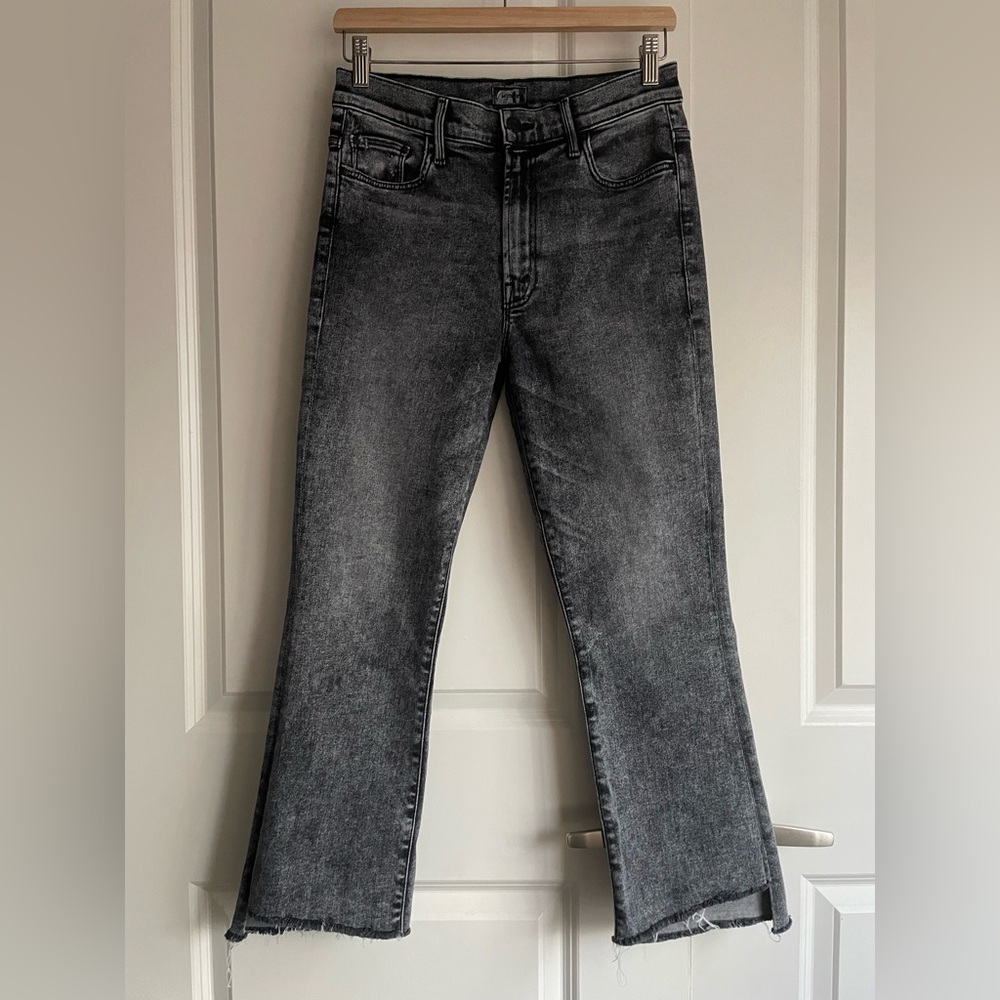 Mother The Insider Crop Step Fray Jeans in Train Stops